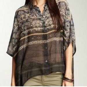 Da-Nang Printed Silk Blouse NWT $238 Sz XS/S Danang